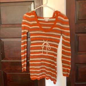 Orange striped sweater